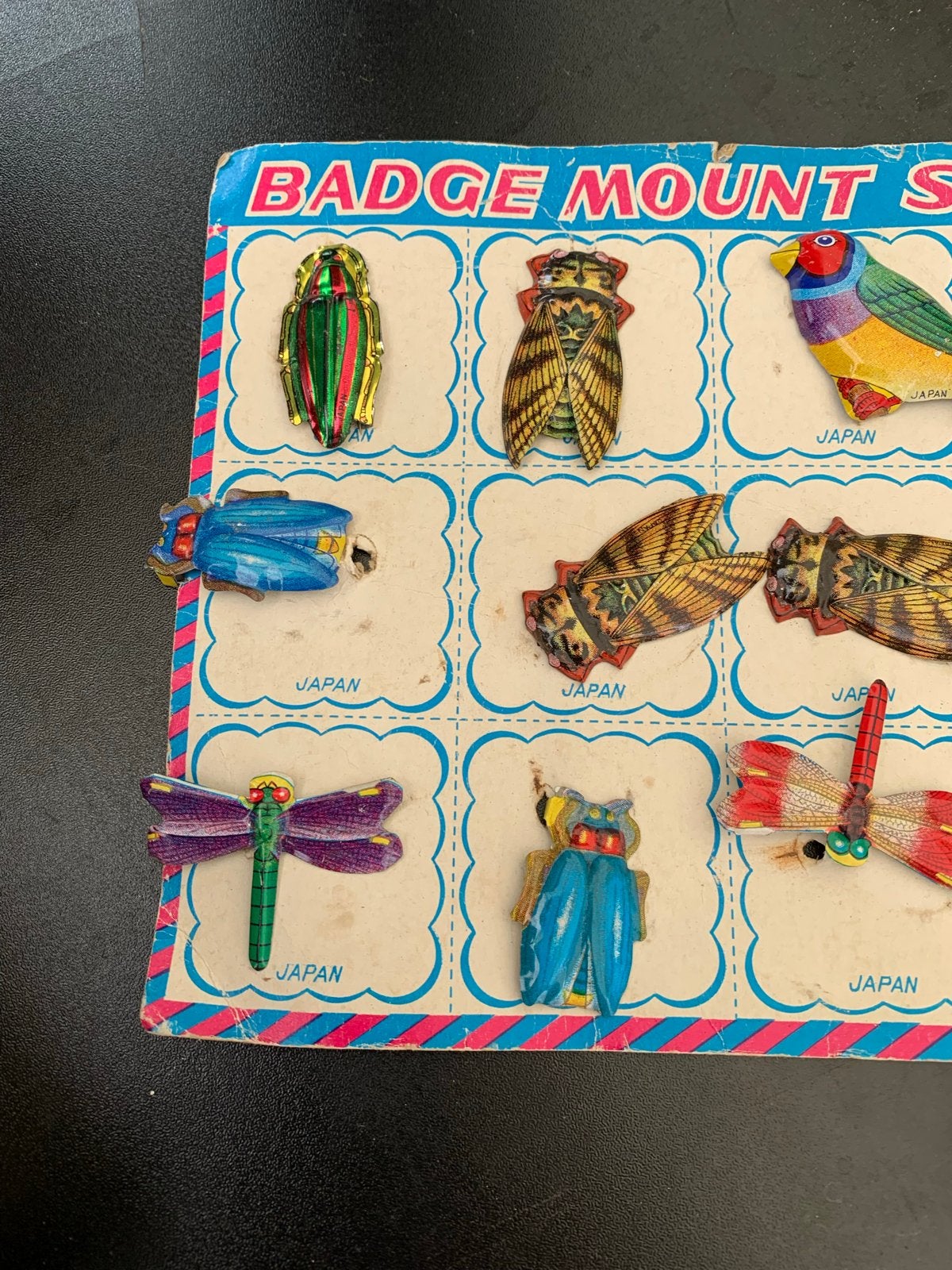 Vintage Blikken Speldjes Set - Insecten en Vogels uit Japan, Verzamelen, Speldjes, Pins en Buttons, Gebruikt, T, Ophalen of Verzenden
