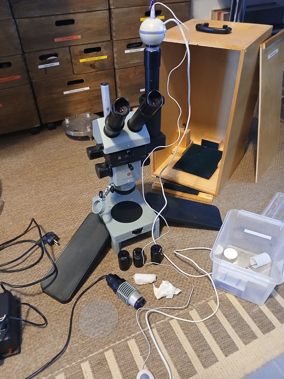 Microscoop met Digitale Camera en Accessoires, Ophalen, Gebruikt, Minder dan 400x, Stereomicroscoop