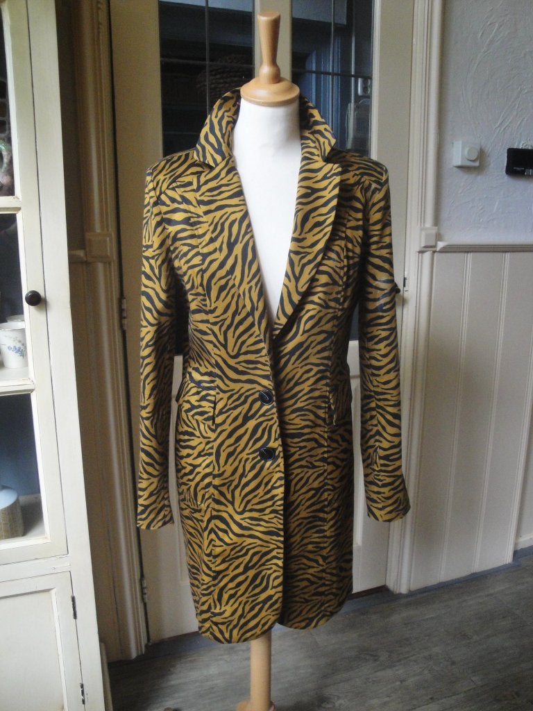 Cognac/zwarte  tussenjas HELEN HART maat M, Kleding | Dames, Jasjes, Kostuums en Pakken, Maat 38/40 (M), Meerkleurig, Zo goed als nieuw