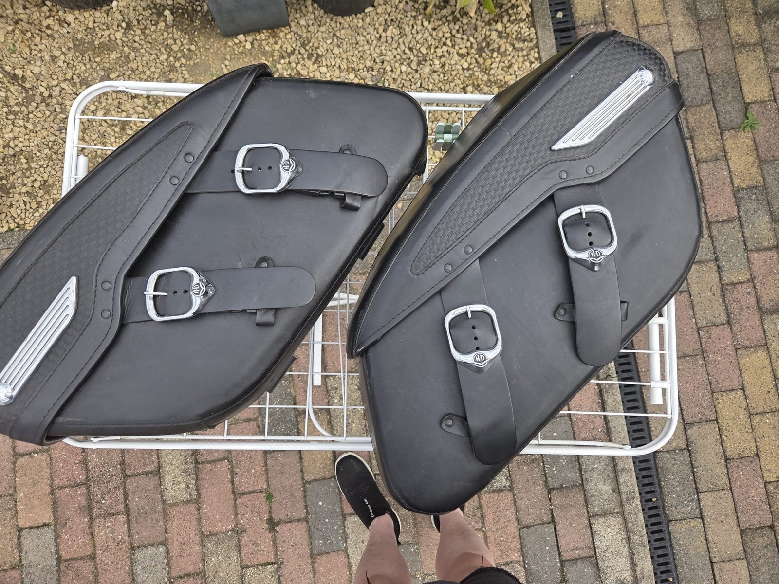 Leren Zadeltassen voor harley davidson, Verzenden, Gebruikt