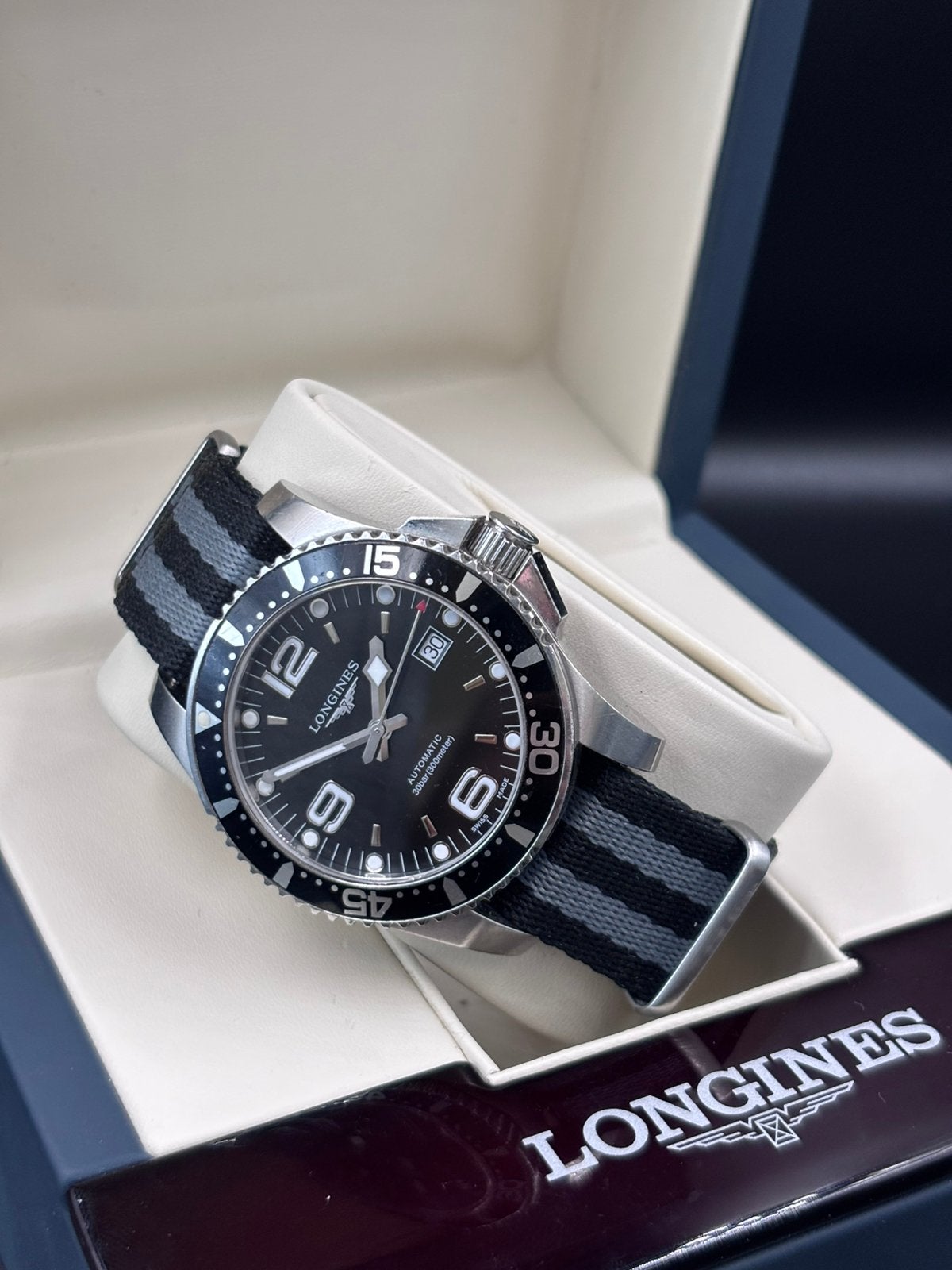 Longines HydroConquest automatic Box and Papers, Ophalen of Verzenden, Zo goed als nieuw, Staal, Overige merken