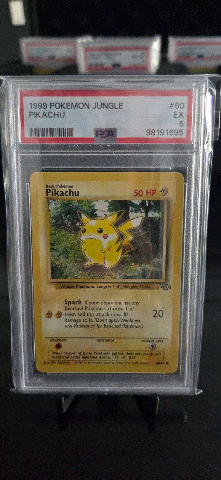 Pokemon - Jungle - Pikachu #60 - PSA 5, Ophalen of Verzenden, Zo goed als nieuw