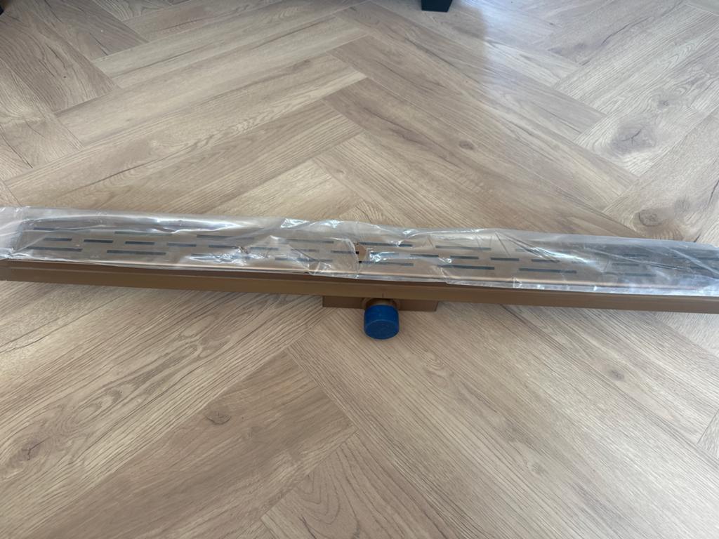 Mueller Brons Douchegoot 90x7 cm, Doe-het-zelf en Verbouw, Sanitair, Ophalen of Verzenden, Nieuw, Koper, Douche