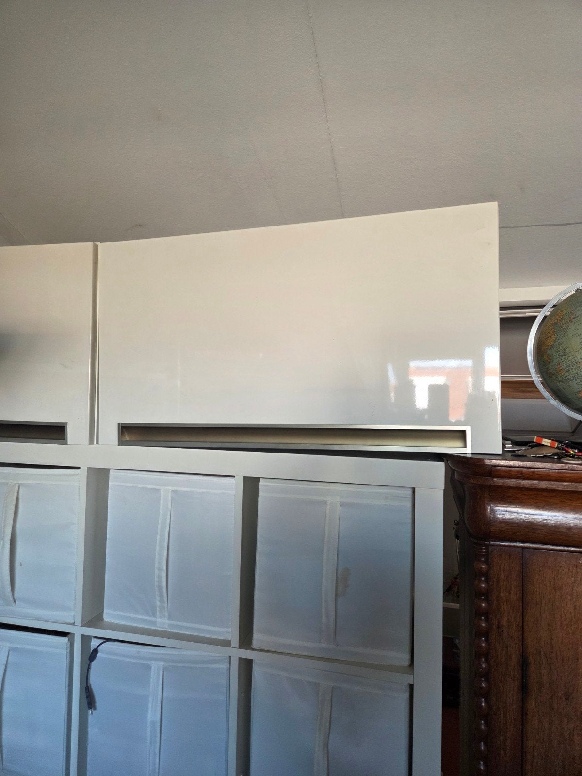 Set van 2 hoogglans witte bovenkasten - Eigenhuis Keukens, Huis en Inrichting, Ophalen, Wit, 50 tot 100 cm, Zo goed als nieuw