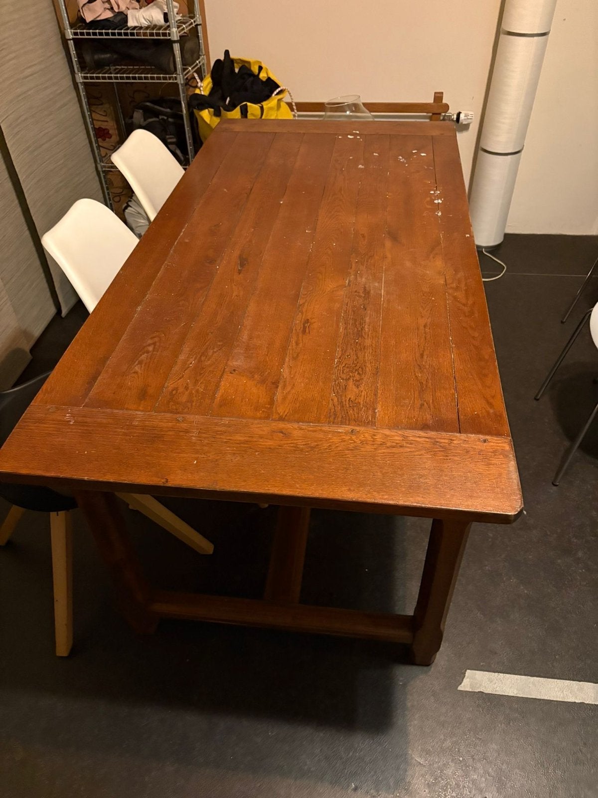 Robuuste houten boeren eettafel - Gebruikt, Ophalen, Boeren, 50 tot 100 cm, Vijf personen of meer