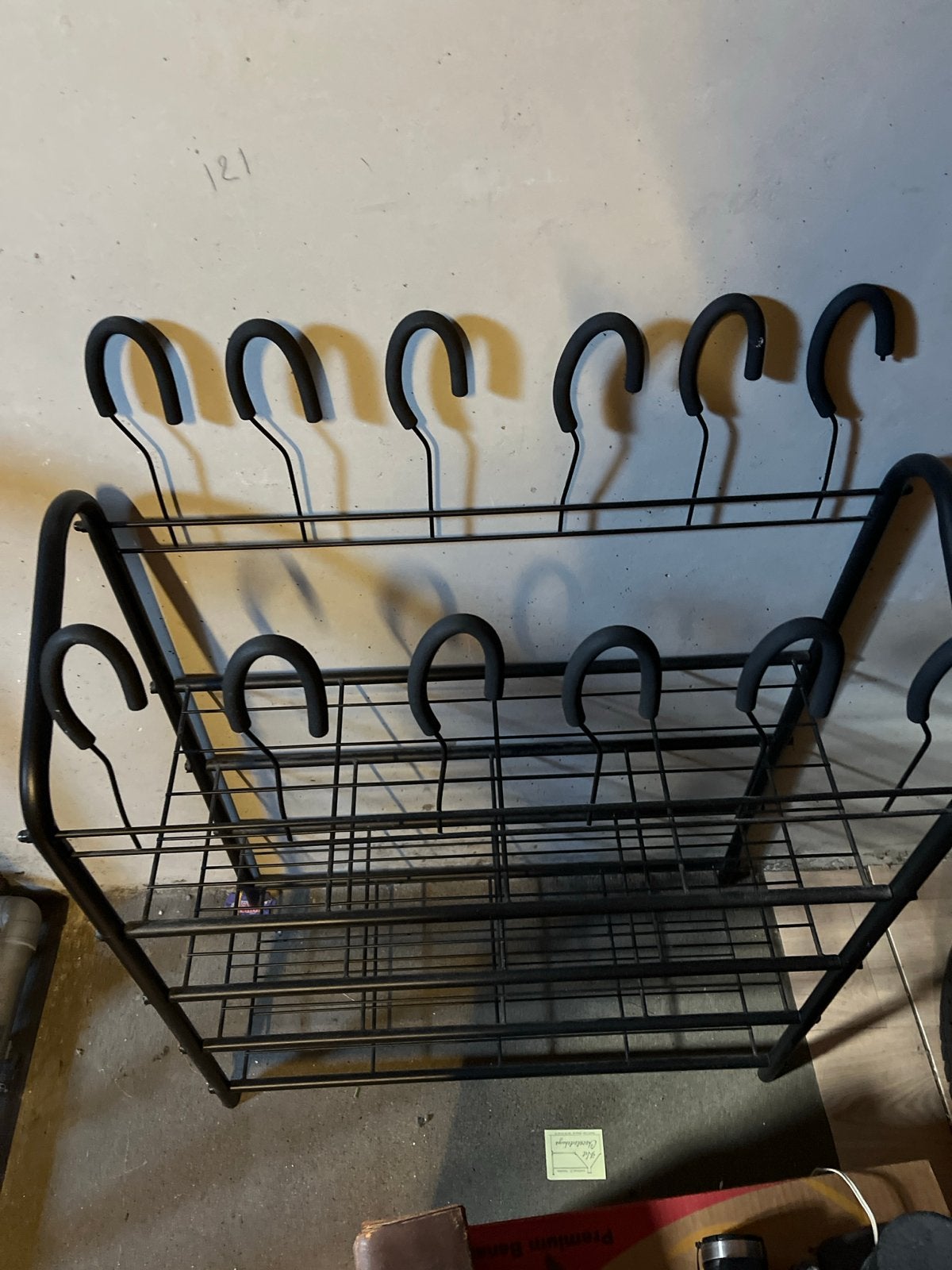 Schoenenrek met laarzenhangers, Ophalen, Gebruikt