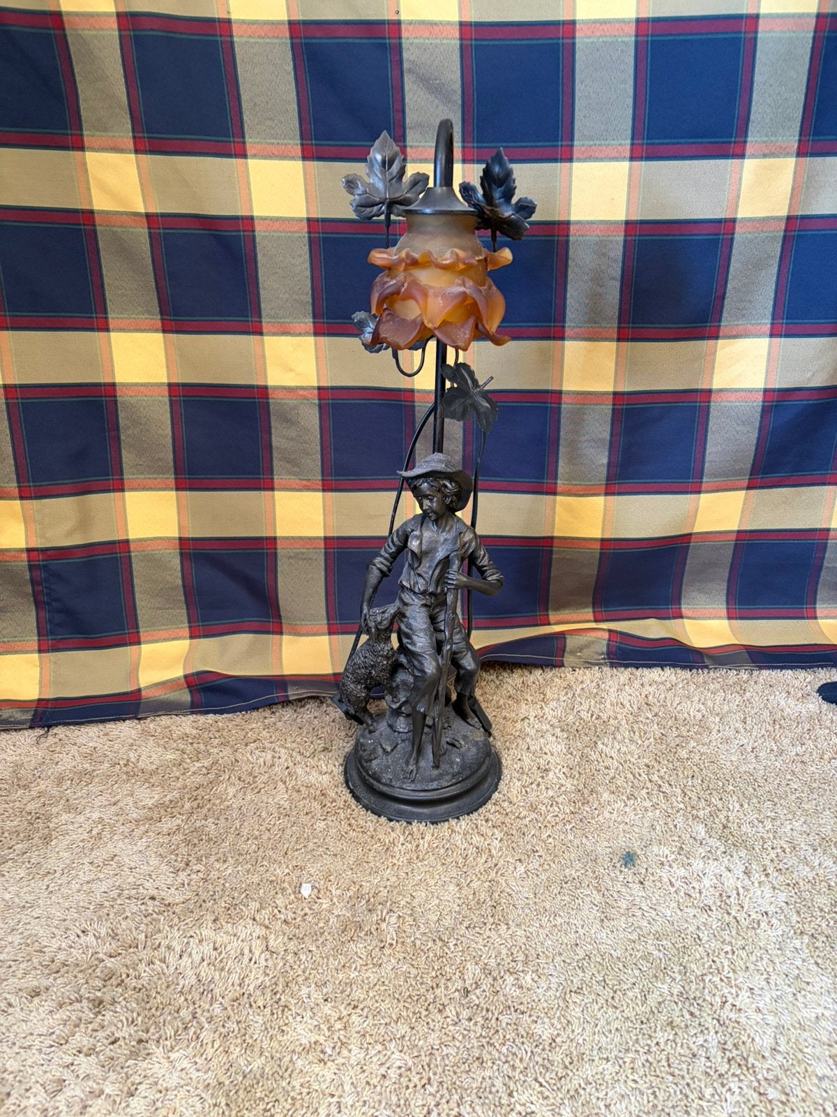 Bronzen art deco lamp, Ophalen