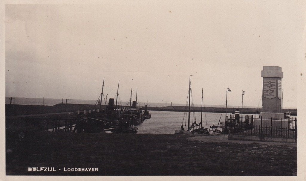 769X fotokaart Delfzijl Loodshaven BROMOGRAFIA 1931, Verzamelen, Ophalen of Verzenden, 1920 tot 1940, Gelopen, Groningen