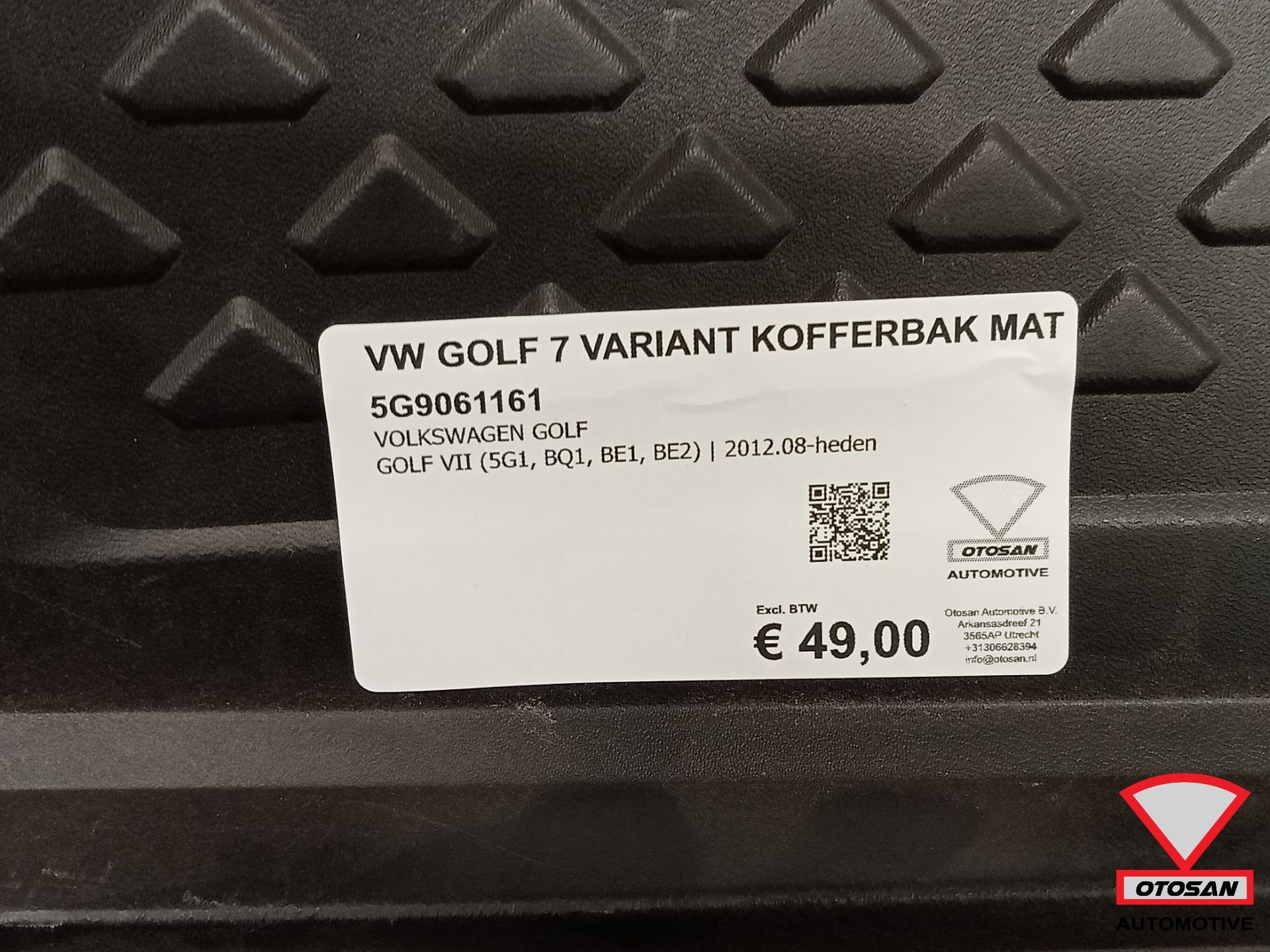VW Golf 7 Variant Kofferbak Mat Rubber 5G9061161, Auto-onderdelen, Interieur en Bekleding, Gebruikt, Volkswagen, Volkswagen AG