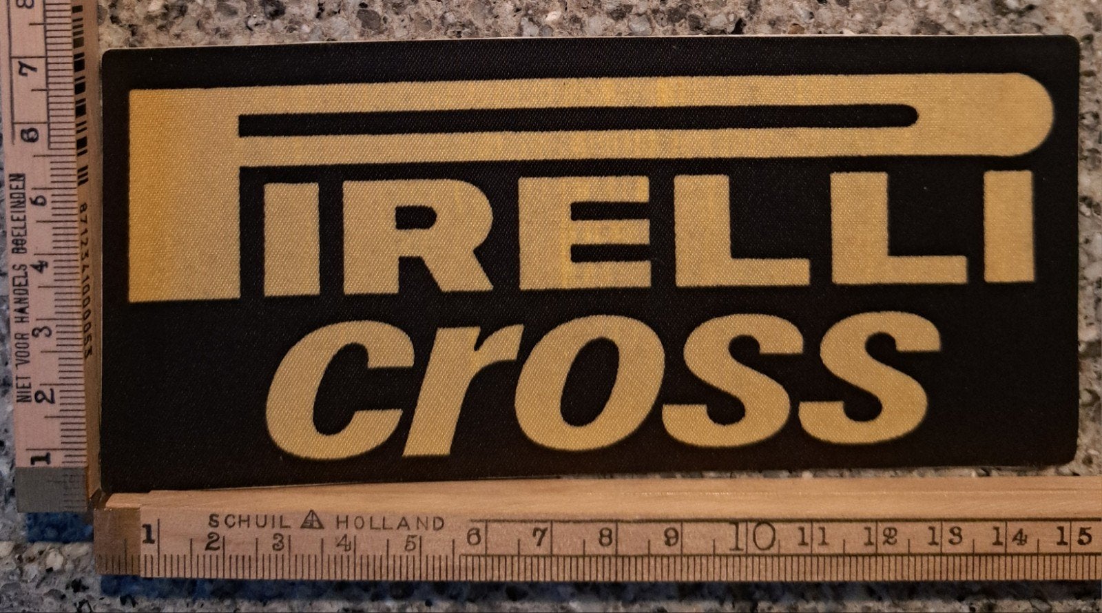vintage stoffen sticker Pirelli cross motorcross autocross, Ophalen of Verzenden, Zo goed als nieuw