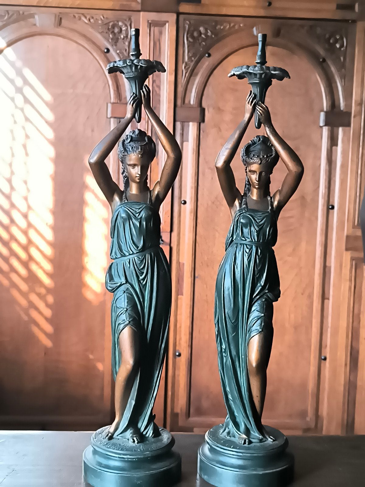 antiek gaslampen art nouveau 2x, Ophalen of Verzenden