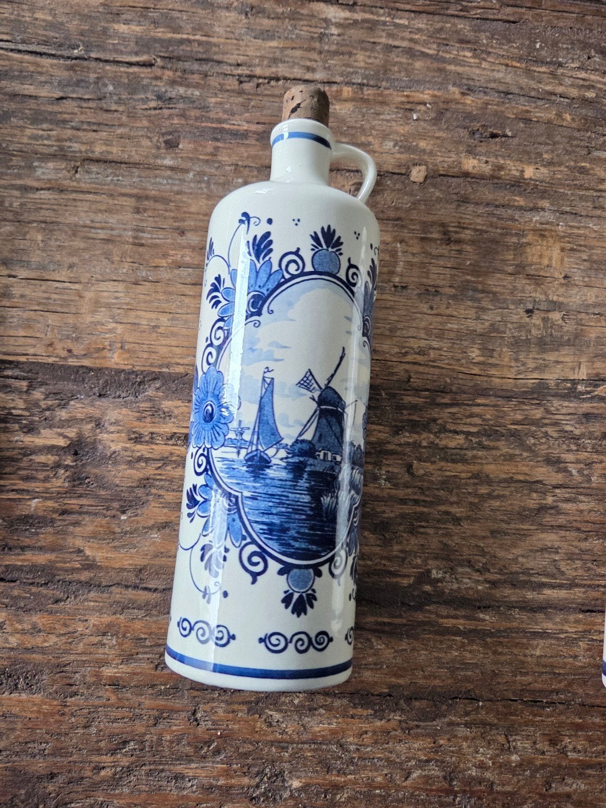 Rynbende Jenever Delfts Blauw Fles - Handgeschilderd, Antiek en Kunst, Ophalen of Verzenden