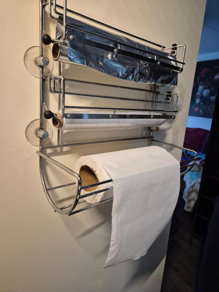 Handige Keukenrolhouder met Foliedispensers, Huis en Inrichting, Keuken | Keukenbenodigdheden, Zilver, Ophalen of Verzenden, Metaal