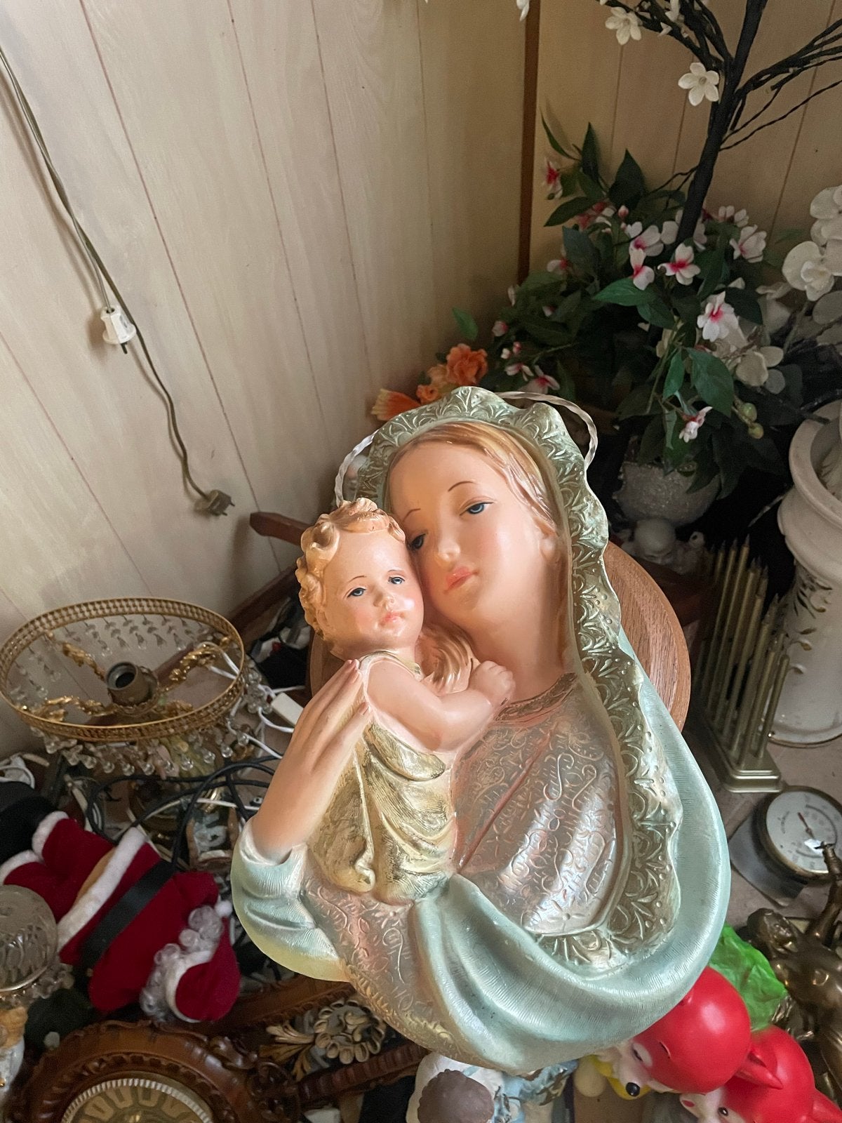Vintage Maria met kindje Jezus beeld - Religieuze decoratie, Ophalen