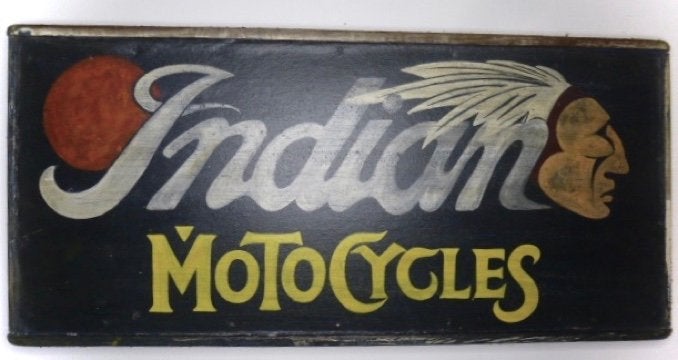 Indian Motorcycle Oil bord / mancave / vintage / industrieel, Verzamelen, Ophalen of Verzenden, Zo goed als nieuw, Motoren