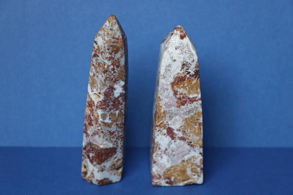 Obelisk  white moss agaten (2x), Ophalen of Verzenden, Mineraal