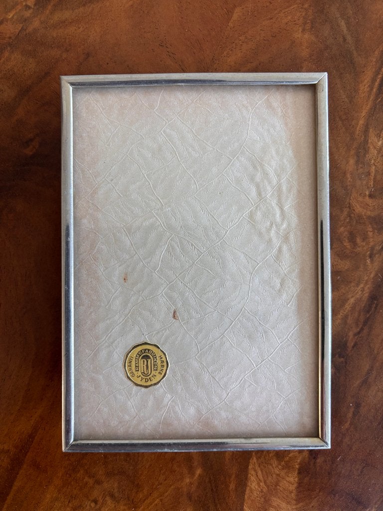 Vintage fotolijst Jyden met metalen lijst en glas 11*15., Ophalen of Verzenden