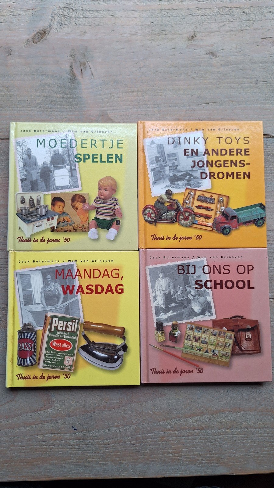 4 boeken Thuis in de jaren '50: Moedertje Spelen, Dinky Toys, Ophalen of Verzenden, Gelezen, Jack Botermans, Wim van Grinsven