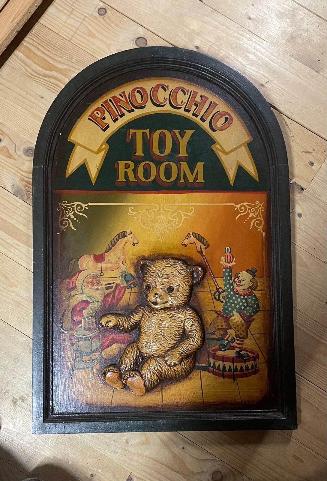 Vintage 3D pinocchio wandbord, Huis en Inrichting, Ophalen of Verzenden, Zo goed als nieuw