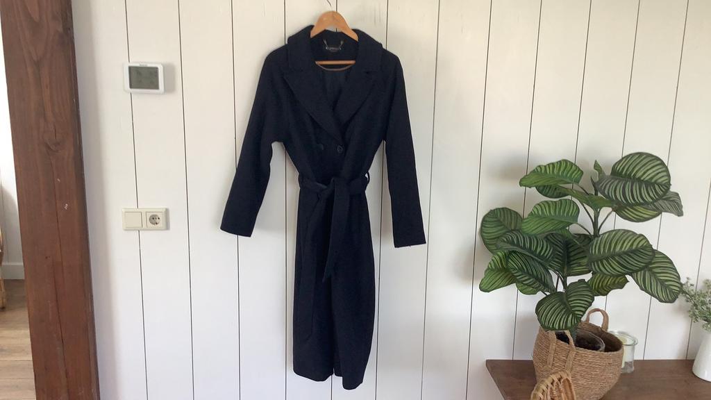 Expresso wollen trenchcoat 40 blauw NIEUW, Kleding | Dames, Jassen | Winter, Ophalen of Verzenden, Nieuw, Maat 38/40 (M), Blauw