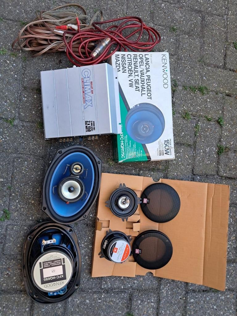 Auto audio set: versterker, speakers, kabels, Auto diversen, Autoradio's, Gebruikt, Ophalen