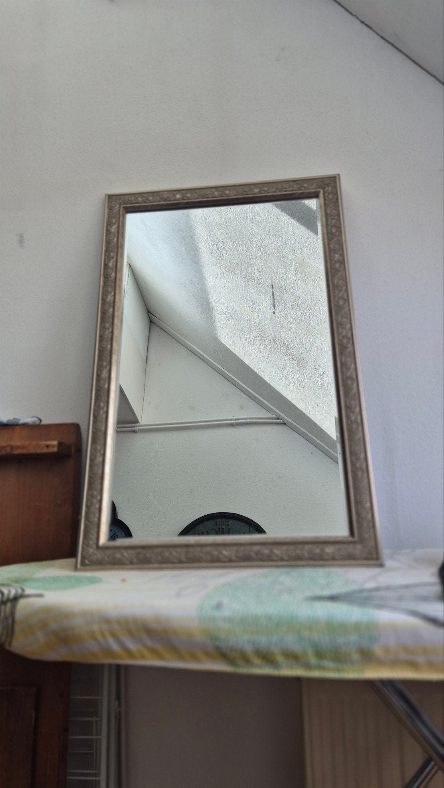 decoratieve spiegel(85x54)met sierlijke lijst, Ophalen, Gebruikt, Minder dan 100 cm, Rechthoekig