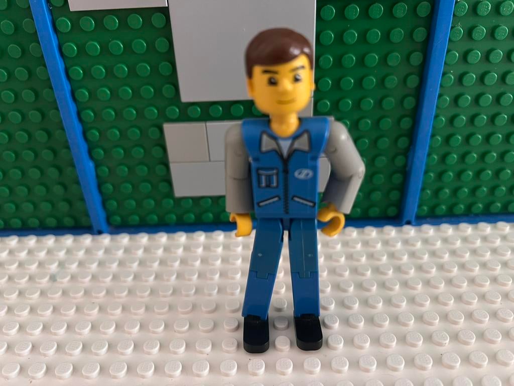 Lego technisch figuur man met blauwe top en zipper, Ophalen of Verzenden, Zo goed als nieuw
