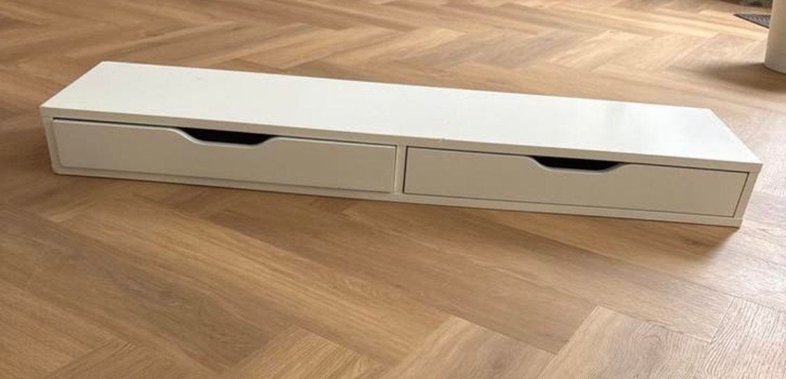 IKEA EKBY plank met twee lades - wit, Huis en Inrichting, Woonaccessoires | Wandplanken en Boekenplanken, Ophalen, Gebruikt
