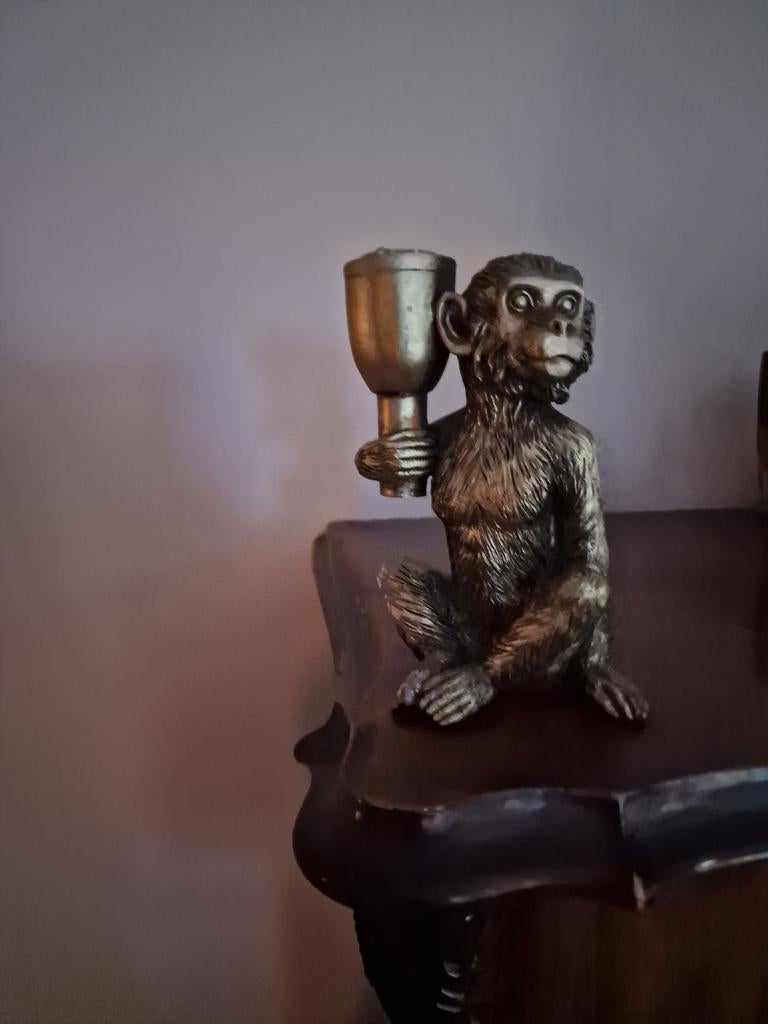 Kandelaar aap, Ophalen of Verzenden, Overige materialen, Minder dan 25 cm