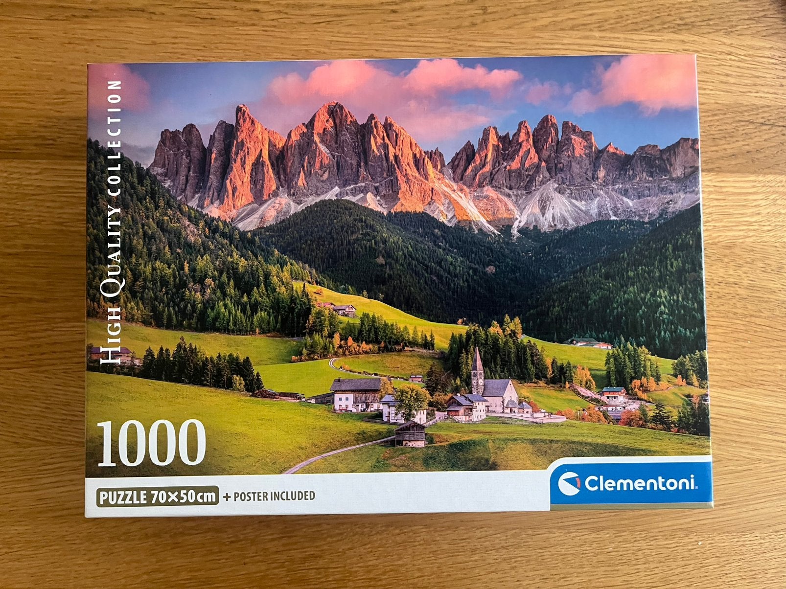 Puzzel 1000 stukjes Clementoni Bergen dorpje, Hobby en Vrije tijd, Denksport en Puzzels, Ophalen of Verzenden, 500 t/m 1500 stukjes