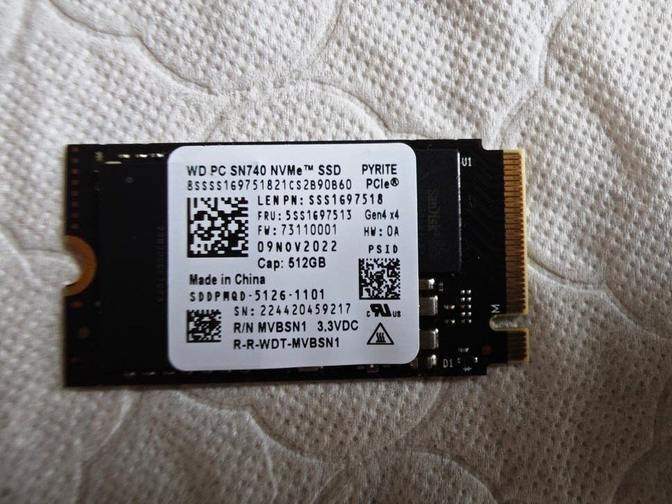 Western Digital SN740 512GB NVMe SSD - Zeer weinig gebruikt, Intern, Western Digital, SSD, Ophalen of Verzenden