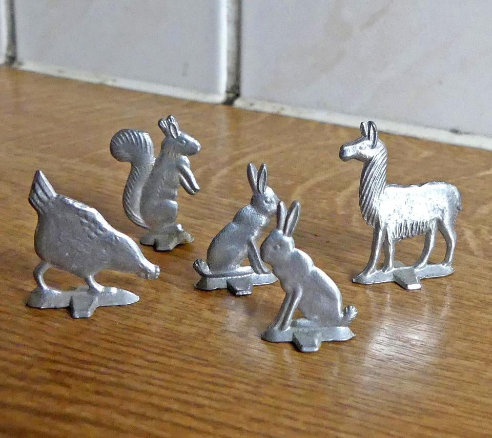 Vintage metalen diertjes aluminium? tin? dierfiguurtjes DDR, Verzamelen, Poppetjes en Figuurtjes, Ophalen of Verzenden, Gebruikt