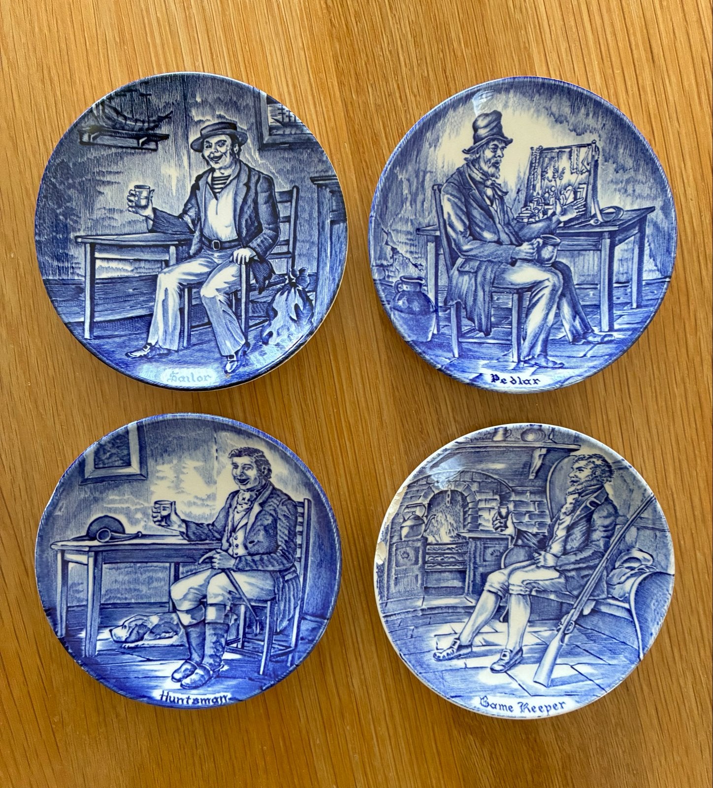 Set van 4 Wedgwood Enoch Tunstall decoratieve borden, Antiek en Kunst, Ophalen of Verzenden