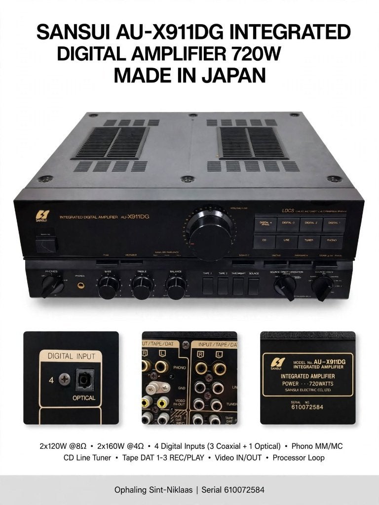 Sansui AU-X911DG, Refurbished, 120 watt of meer, Stereo, Ophalen