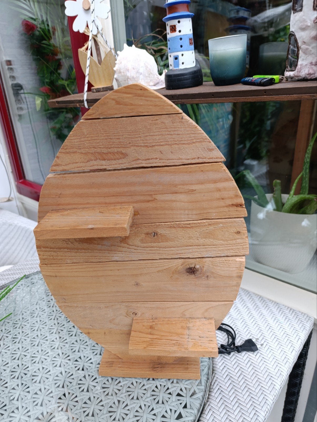 Unieke houten decoratie in de vorm van een boot, Hout, Gebruikt, Ophalen of Verzenden, Landelijk