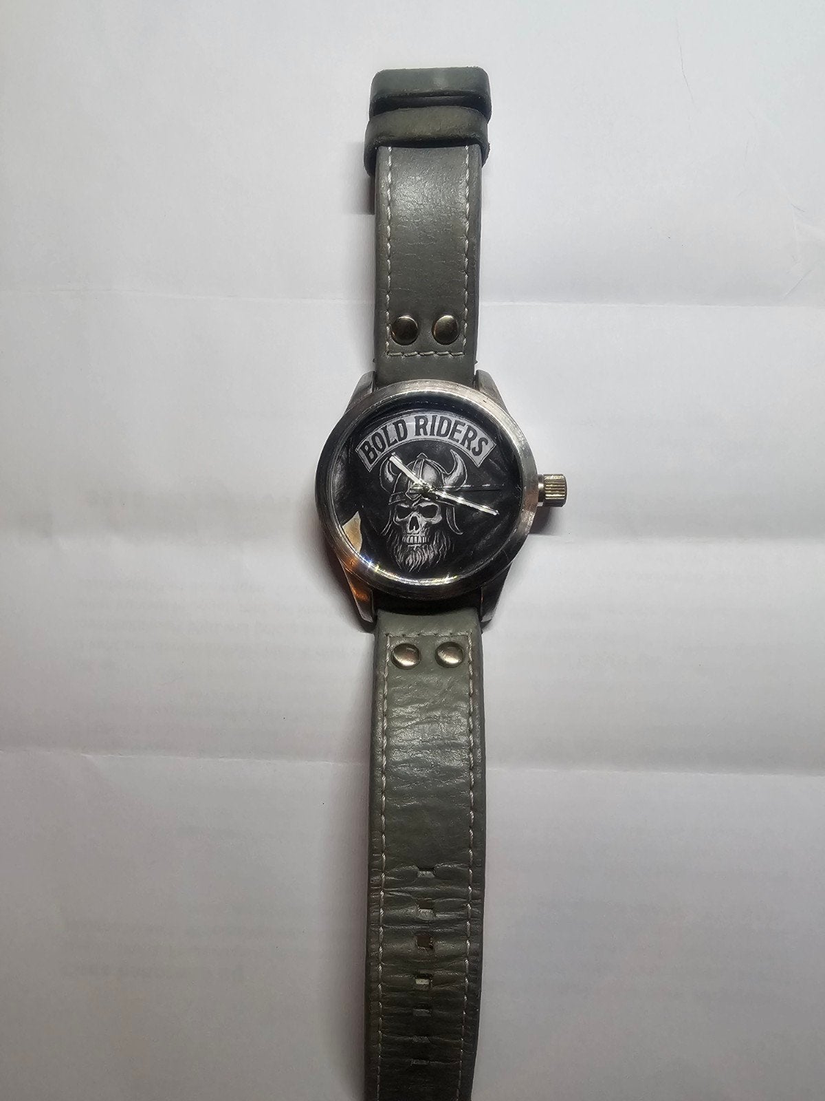 Custom Oozoo horloge - Bold Riders schedel design, Sieraden, Tassen en Uiterlijk, Staal, Polshorloge, Ophalen, Overige merken