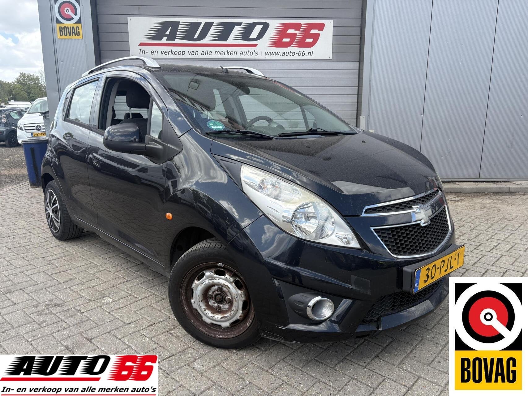 Chevrolet Spark 1.0 16V LS Bi-Fuel met AIRCO, Euro 5, Zwart, 4 cilinders, Met garantie (alle)