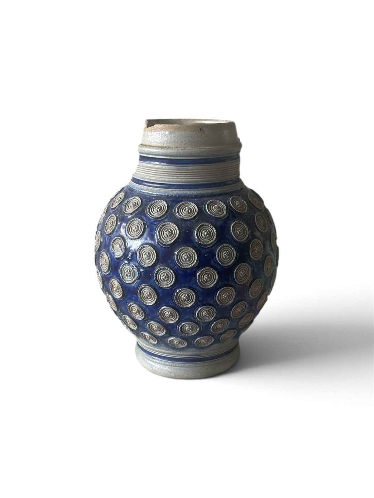 Bodemvondst Westerwald kruik 17e eeuw 20 cm hoog., Antiek en Kunst, Ophalen of Verzenden