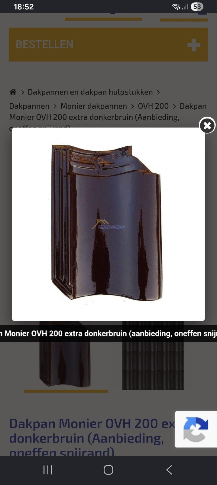 Dakpannen, Ophalen, Steen of Klei, Zwart, Nieuw