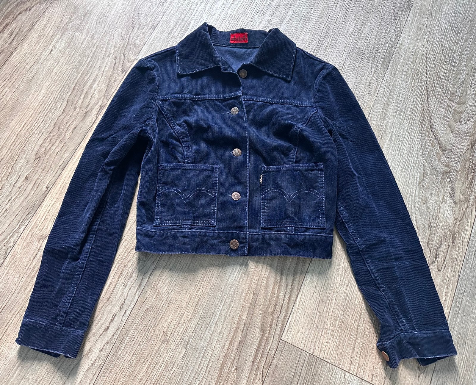 Vintage 60s/70s BiG E miss Levis corduroy jack maat XS, Ophalen of Verzenden, Zo goed als nieuw, Maat 34 (XS) of kleiner, Blauw