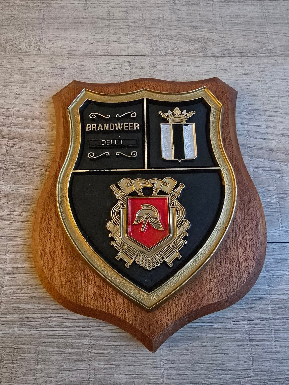 Vintage antiek wapenschild / schild Brandweer Delft €20, Ophalen of Verzenden
