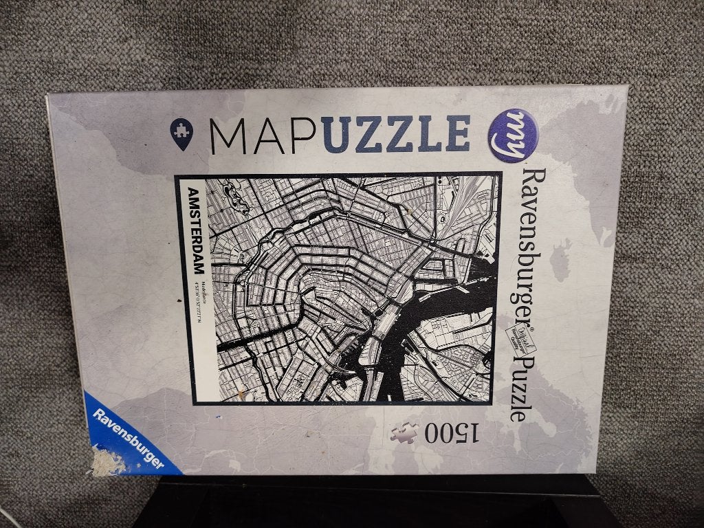 Puzzle Amsterdam map, Ophalen of Verzenden, 500 t/m 1500 stukjes, Gebruikt, Legpuzzel
