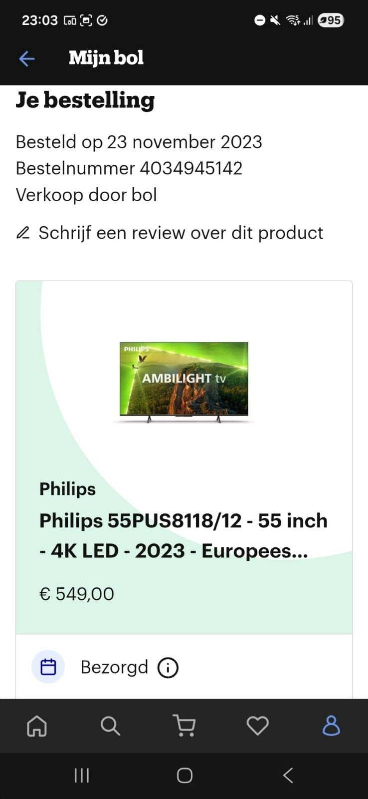 Philips 55PUS8118/12 - 55 inch 4K LED Ambilight Smart TV, Ophalen, Philips, LED, 50 Hz
