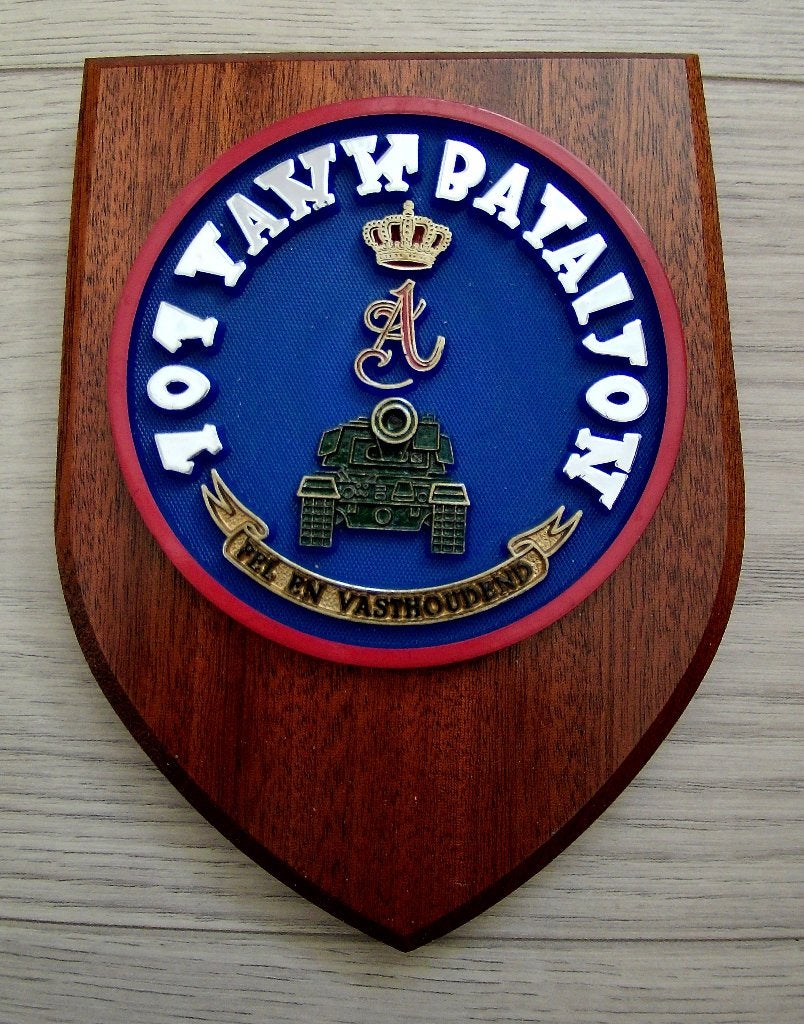Wapenschild 101 Tankbataljon Regiment Huzaren Prins Alexande, Ophalen of Verzenden, Landmacht, Nederland, Embleem of Badge