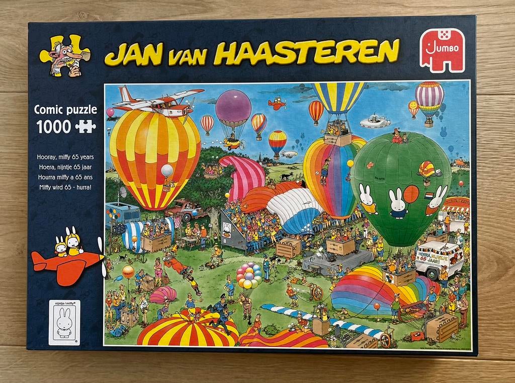 Jan van Haasteren, Hoera Nijntje 65 jaar 1000 stukjes, Hobby en Vrije tijd, Denksport en Puzzels, Ophalen of Verzenden, 500 t/m 1500 stukjes