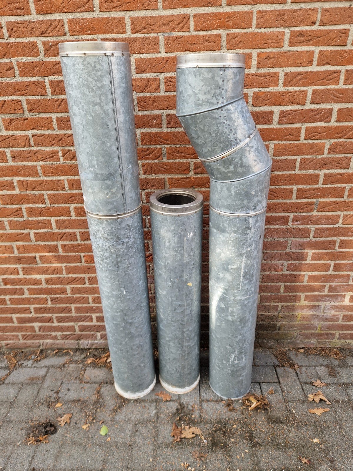 Dubbelwandige pijp kachel openhaard, Ophalen, Gebruikt, Inbouwhaard, Houthaard