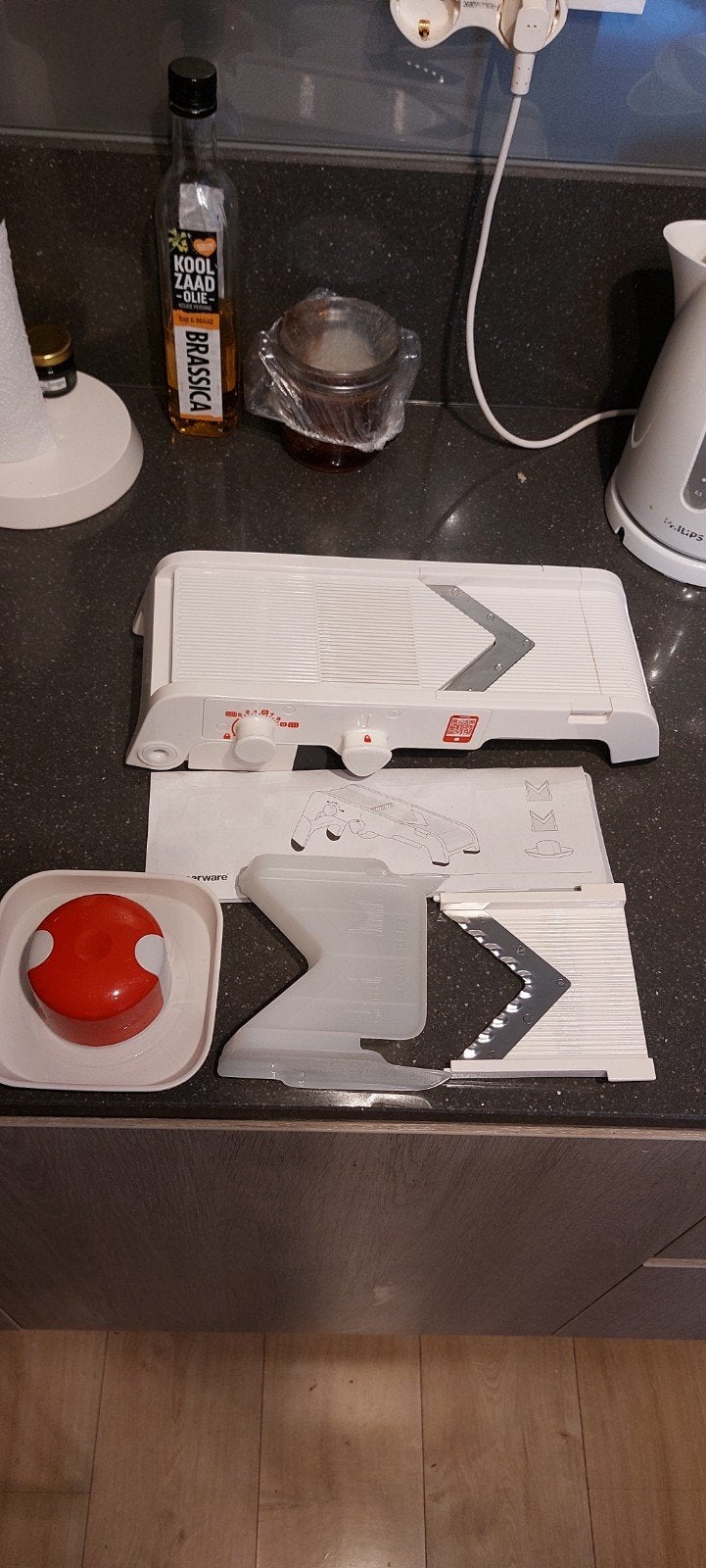 Tupperware mandoline, Kunststof, Ophalen of Verzenden, Zo goed als nieuw, Snijmachine