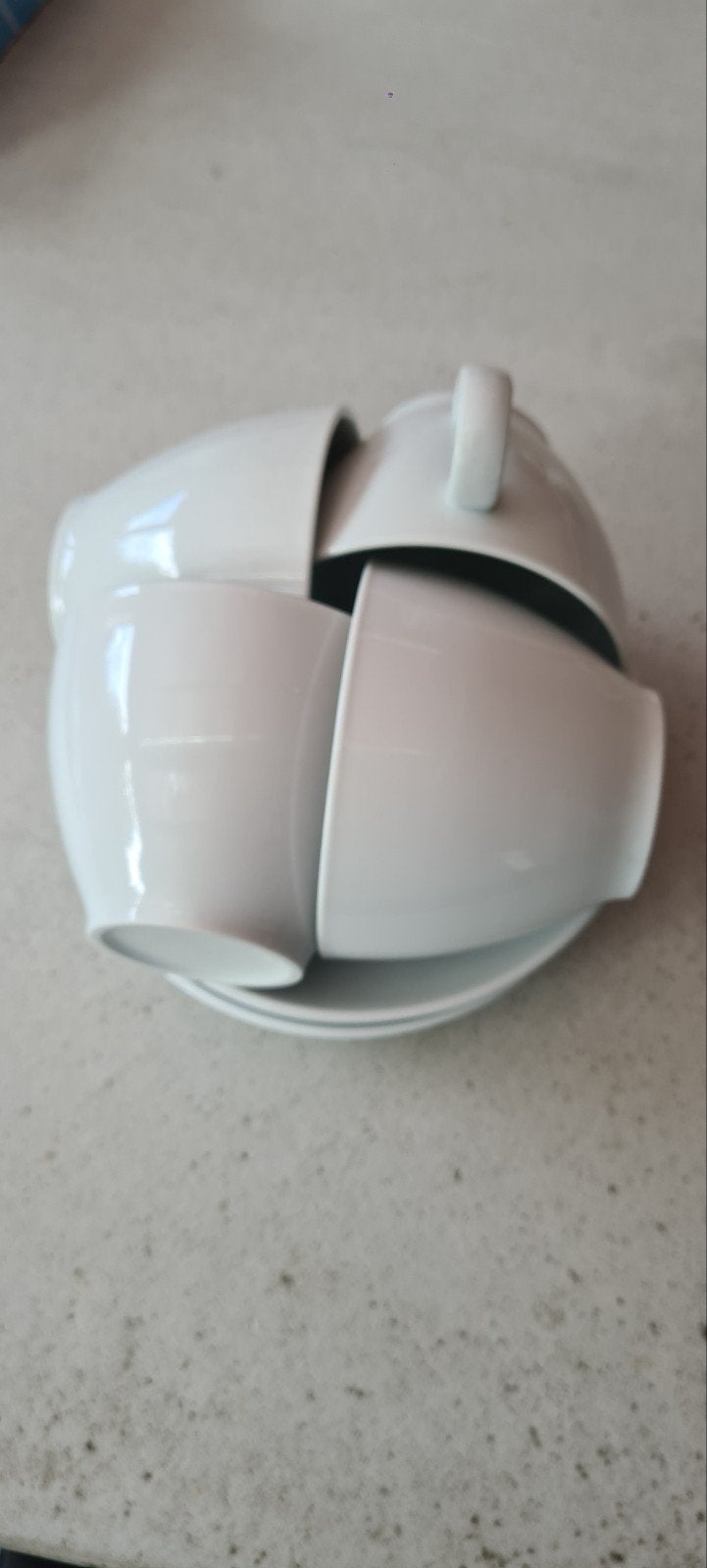 Set van 4 witte kopjes en schotels - IKEA, Ophalen, Keramiek, Zo goed als nieuw, Overige stijlen