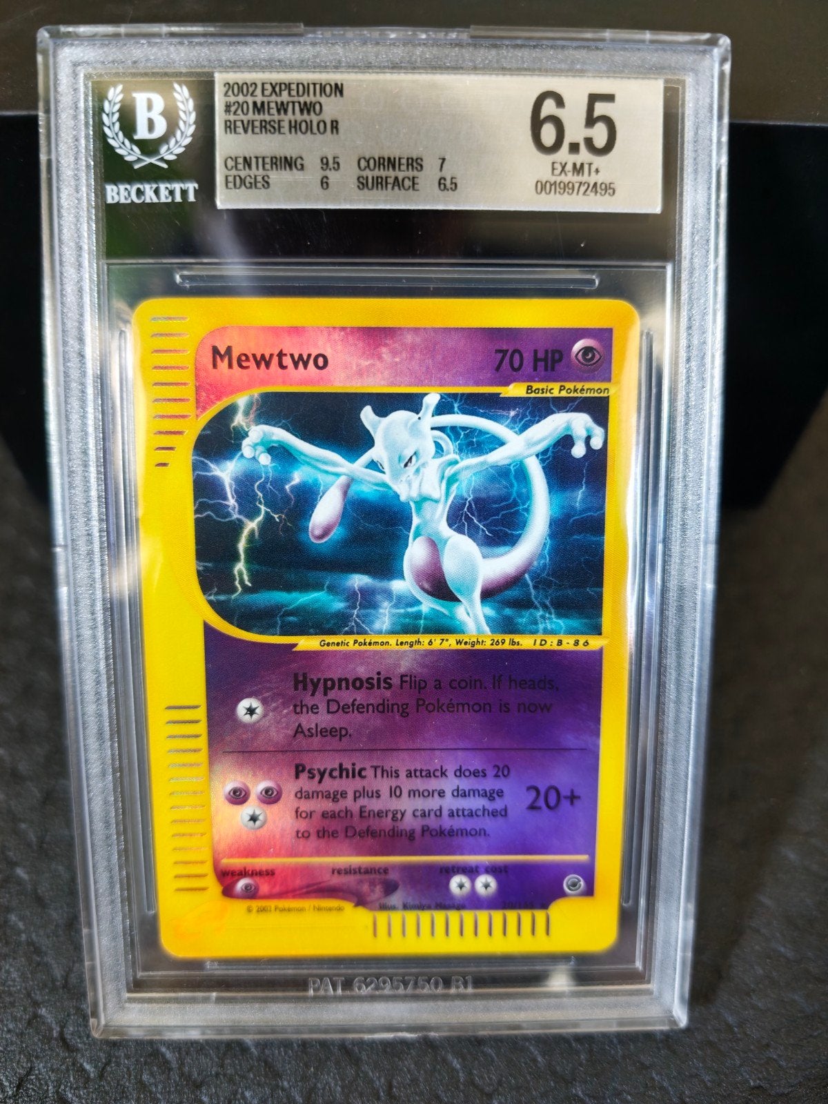 2002 Expedition Mewtwo Reverse Holo (#20) — Beckett 6.5, Ophalen, Zo goed als nieuw, Losse kaart, Foil