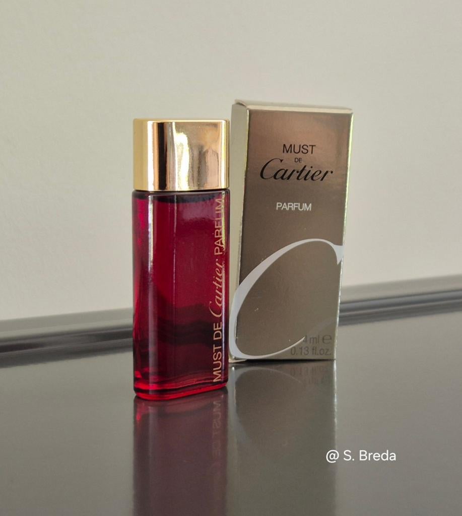 Cartier - Must de Cartier - Parfum Miniatuur in doosje, Ophalen of Verzenden, Zo goed als nieuw, Miniatuur, Gevuld